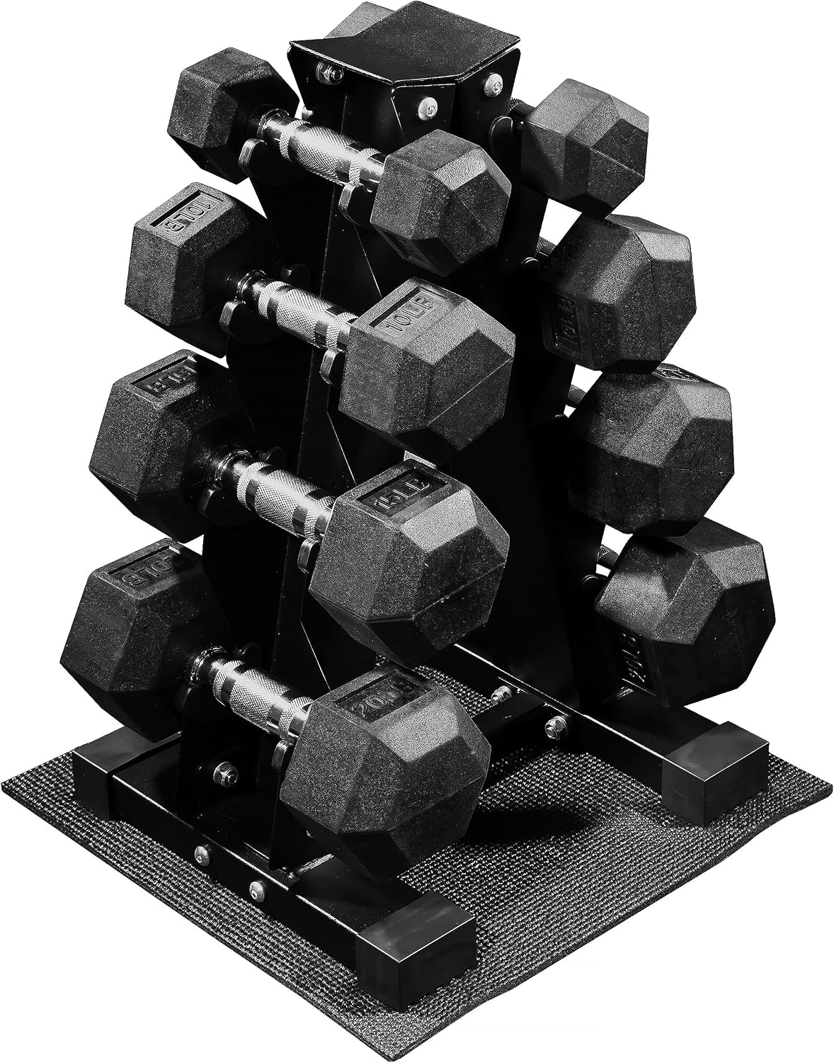 Hex Dumbbells Rubber Coated Hand Weights Set for Exercises and Fitness, Dumbbell Set for Multiple Weight