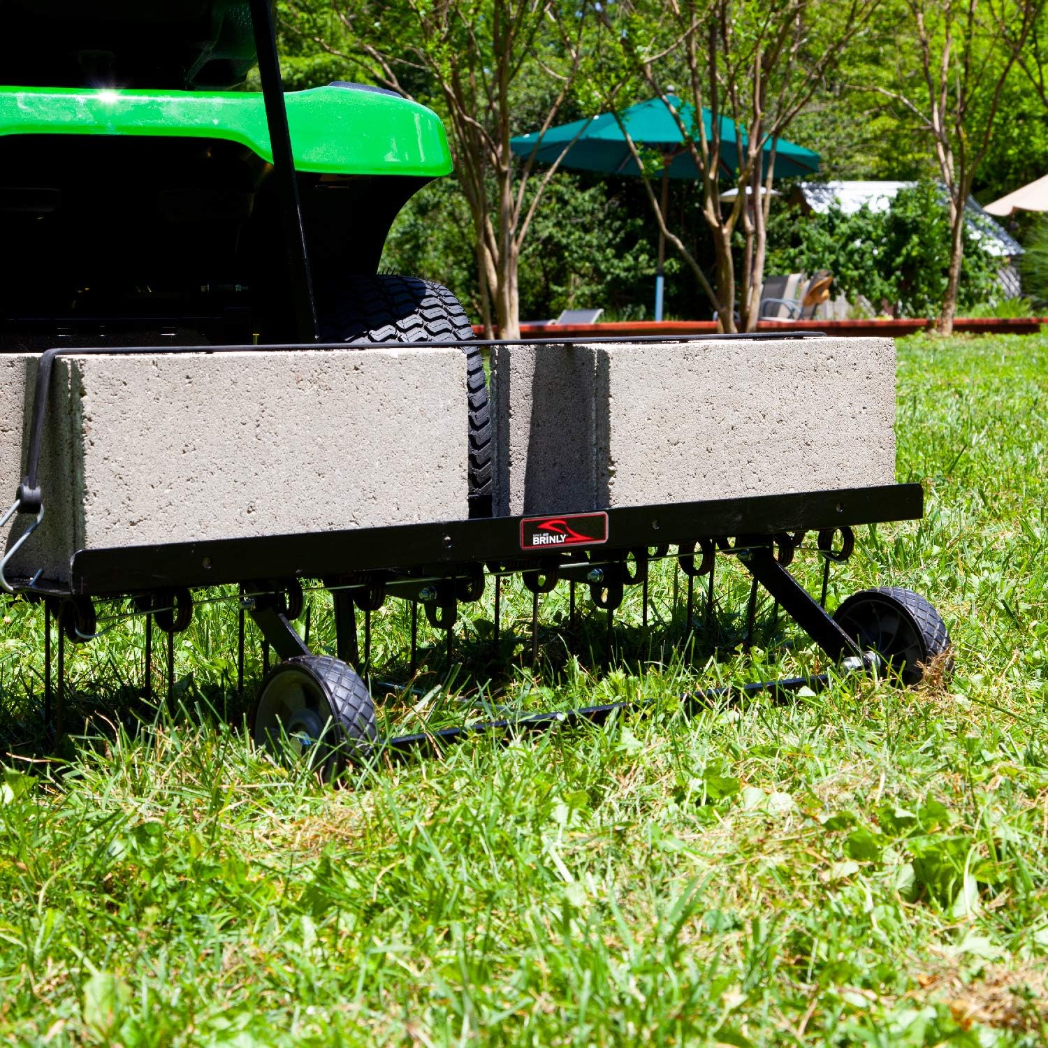 Brinly DT2-40BH2-P Premium Tow Behind Dethatcher with Pre-Assembled Tines, 40'