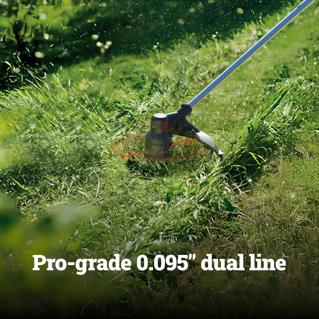 Worx Cordless String Trimmer, 15' Electric Weed Wacker with Dual-exit Bump-Feed Head, 25CC Gas-Like 40V Weed Eater with Brushless Motor, 2 × 4.0 Ah Batteries & Charger Included, WG185