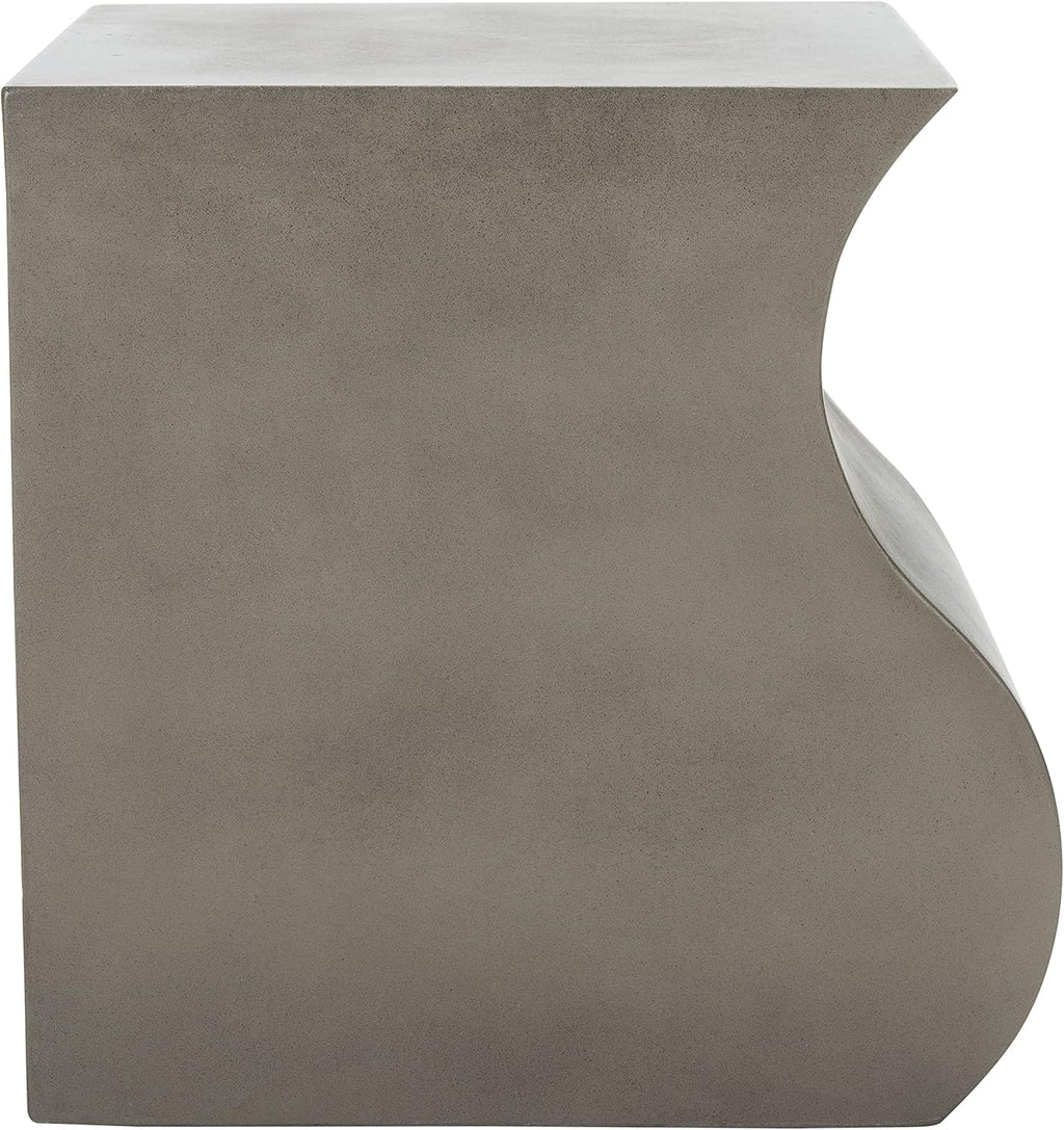 SAFAVIEH Outdoor Collection Mazza Modern Dark Grey Concrete Accent Table (Fully Assembled)