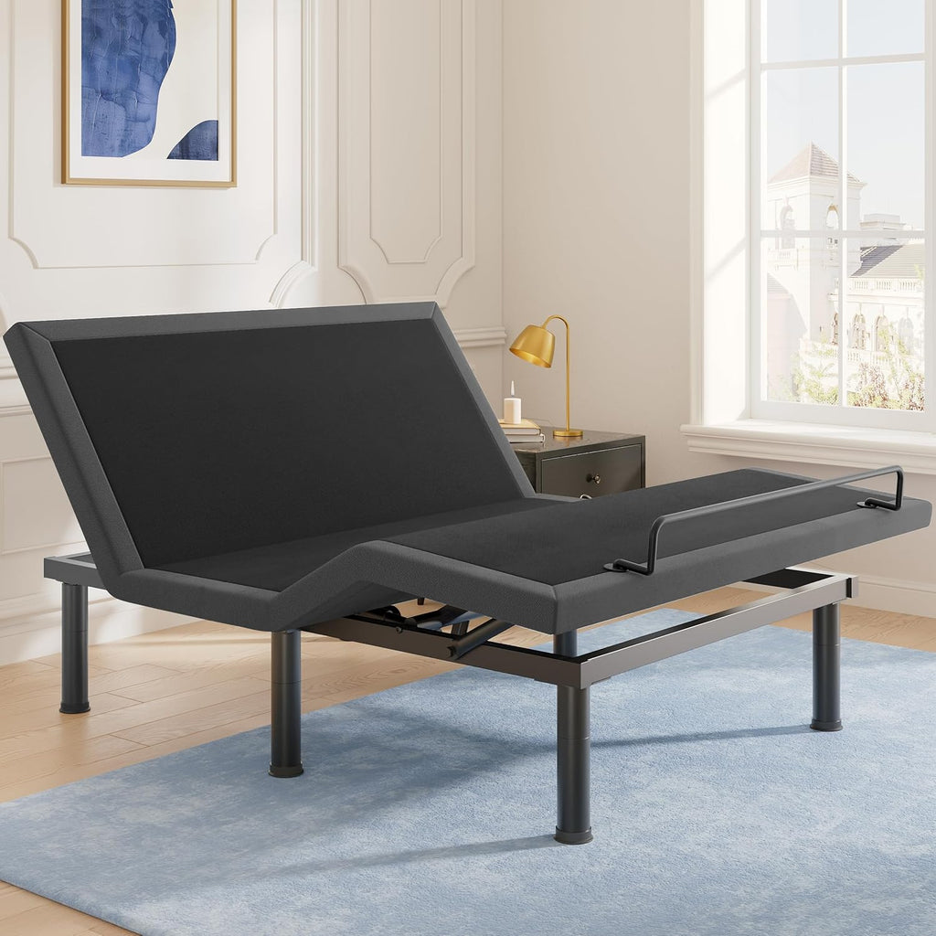 Tami Tami T450 Adjustable Bed Frame Full with Remote, Ergonomic Adjustable Base with Head & Foot Incline, Zero Gravity, Nightlight, Quiet Motor, and 3 Height-Adjustable Legs, Easy Assembly