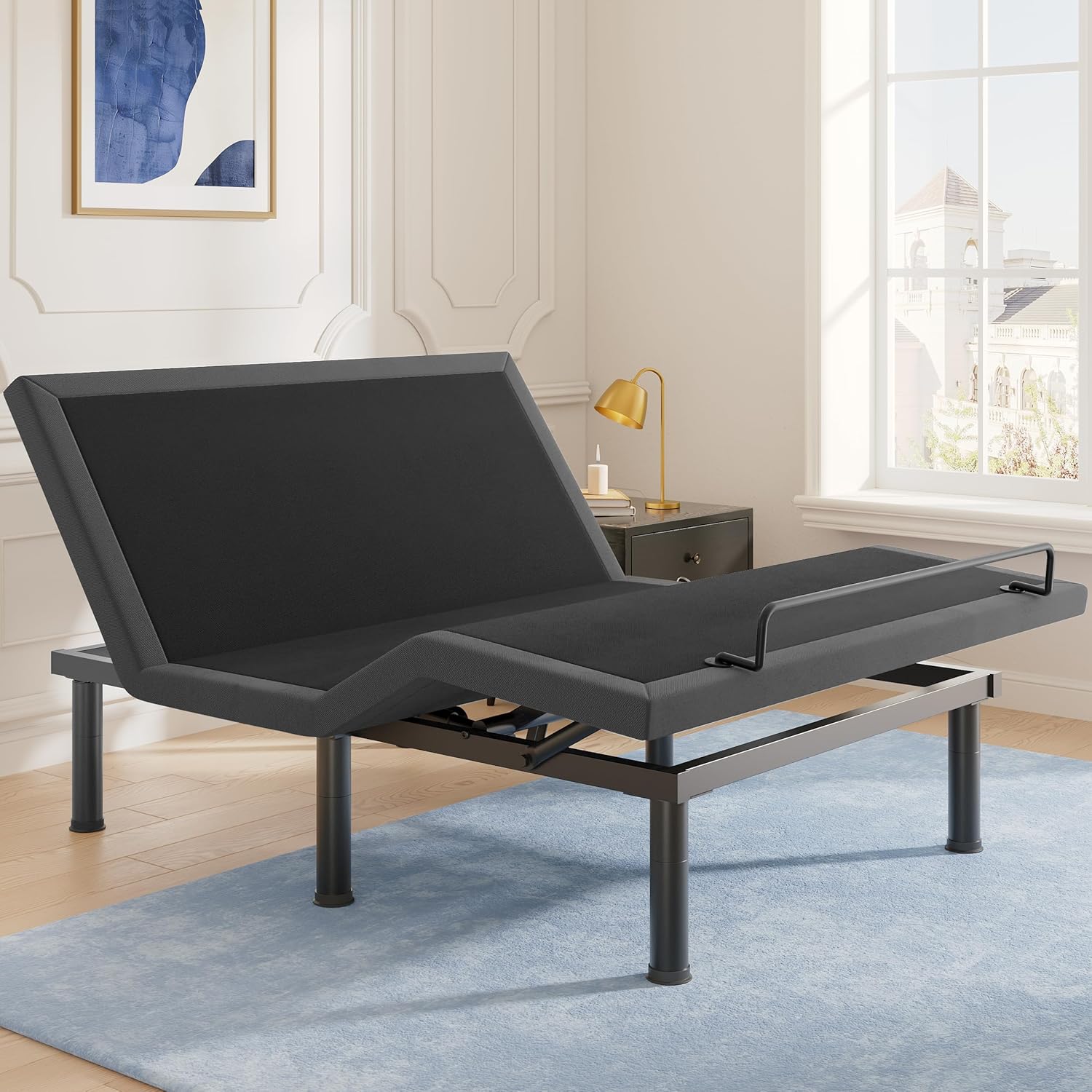 Tami Tami T450 Adjustable Bed Frame Full with Remote, Ergonomic Adjustable Base with Head & Foot Incline, Zero Gravity, Nightlight, Quiet Motor, and 3 Height-Adjustable Legs, Easy Assembly