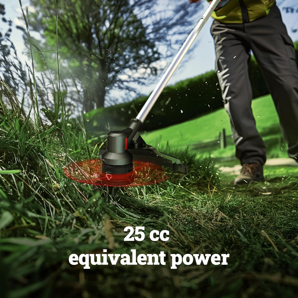 Worx Cordless String Trimmer, 15' Electric Weed Wacker with Dual-exit Bump-Feed Head, 25CC Gas-Like 40V Weed Eater with Brushless Motor, 2 × 4.0 Ah Batteries & Charger Included, WG185