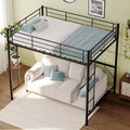 VINGLI Full Size Loft Bed Kids Loft with 2 Stairs Design,Space-Saving Double Bed for Teens, Adults, Heavy Duty Metal Square Slat, No Box Spring Needed,Black