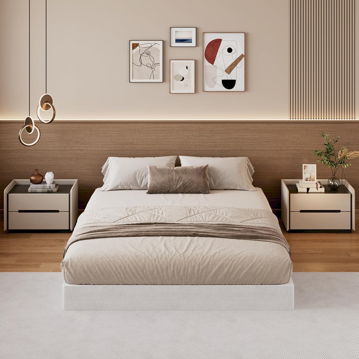 SHLAND Box Springs King 6 Inch High King Size Box Spring Strong Metal Frame Mattress Foundation with Fabric Cover, Box Spring King Size Bed, Easy Assembly