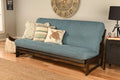 Kodiak Furniture Aspen Futon Set with Reclaim Mocha Finish, Linen Aqua Mattress, Full