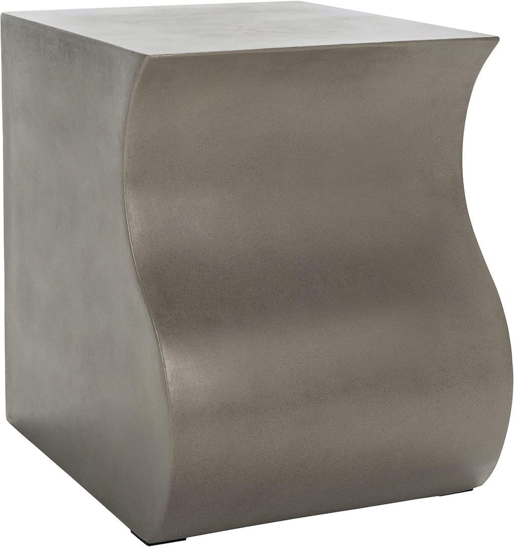 SAFAVIEH Outdoor Collection Mazza Modern Dark Grey Concrete Accent Table (Fully Assembled)