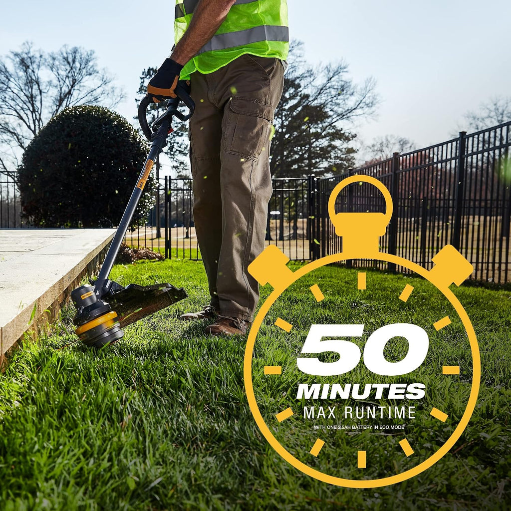 Cat DG610 60V 15' Brushless String Trimmer Cordless with Dual Line Bump Feed Head, Edger with Quick Line Load, Weed Trimmer with ECO Mode for Extended Runtime – Battery & Charger Included