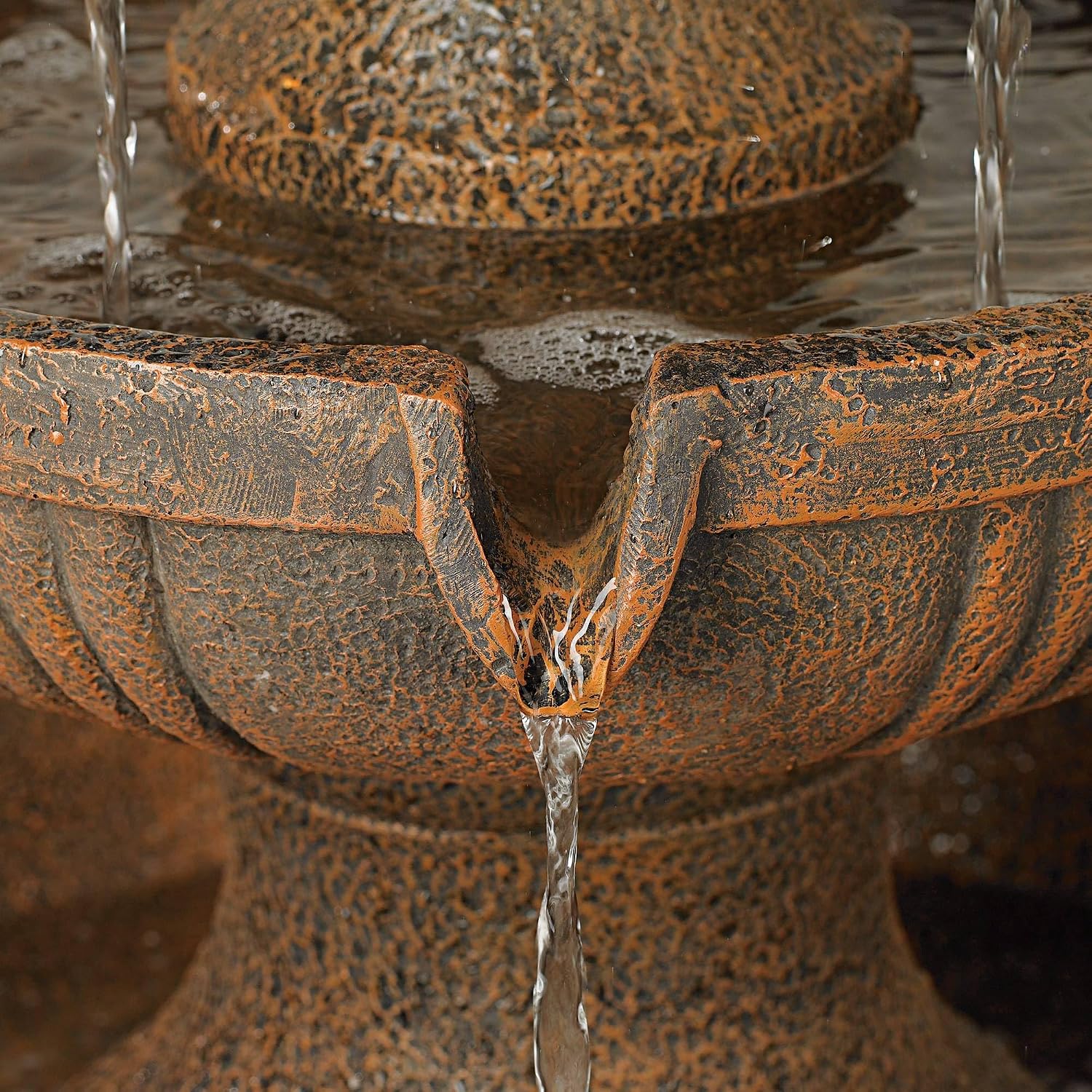 Ravenna 43' High Large Italian Indoor Outdoor Decor Faux Stone Floor Fountain Standing Waterfall 3-Tier Basin Tall Water Feature for Outside Garden Patio Yard Backyard Porch Deck - John Timberland