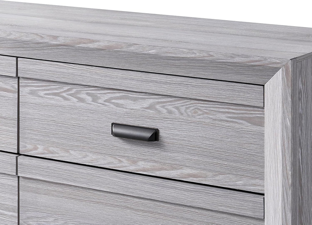 Drift Wood Grey Finish 3pc Full Size Bed 2X Nightstand Set Wooden Bedroom Furniture
