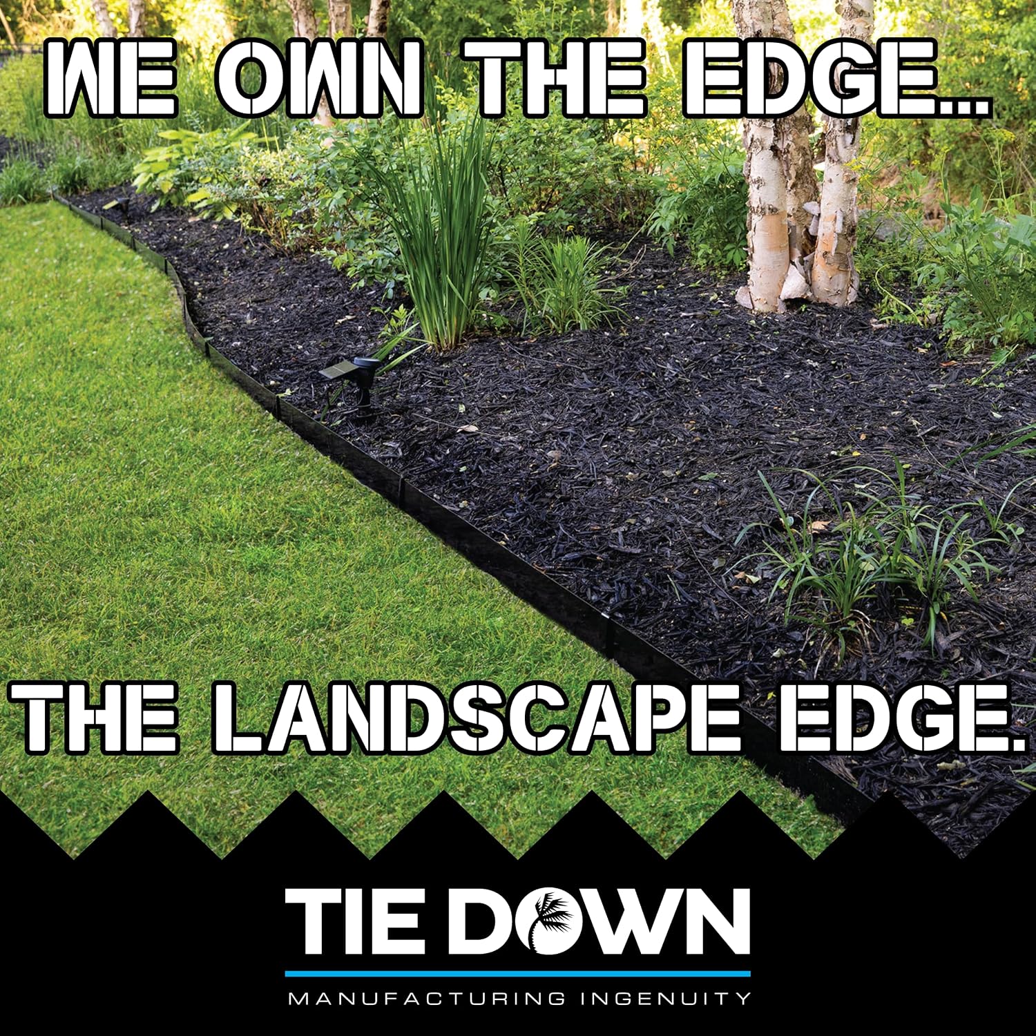Tie Down 48 inch x 8 inch Metal Landscape Edging Kit, 4 Steel Plates & 4 Steel Connectors - 16 Total Linear feet, for Garden Edging Border, Flowerbeds & Paver Edge, Enhance Landscaping & Flower Beds
