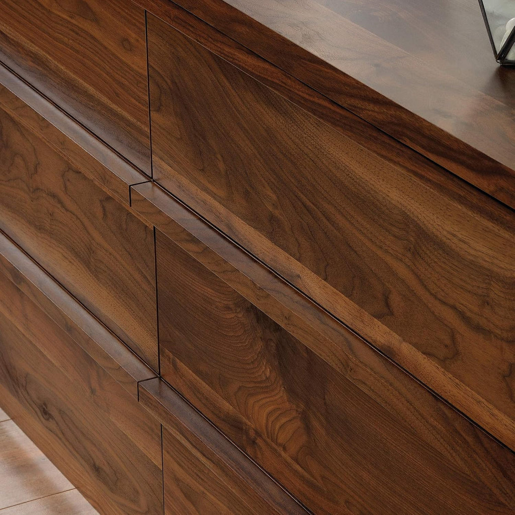 Sauder Harvey Park 6 Drawer Dresser for Bedroom Wooden Dressers & Chest of Drawers, in Grand Walnut