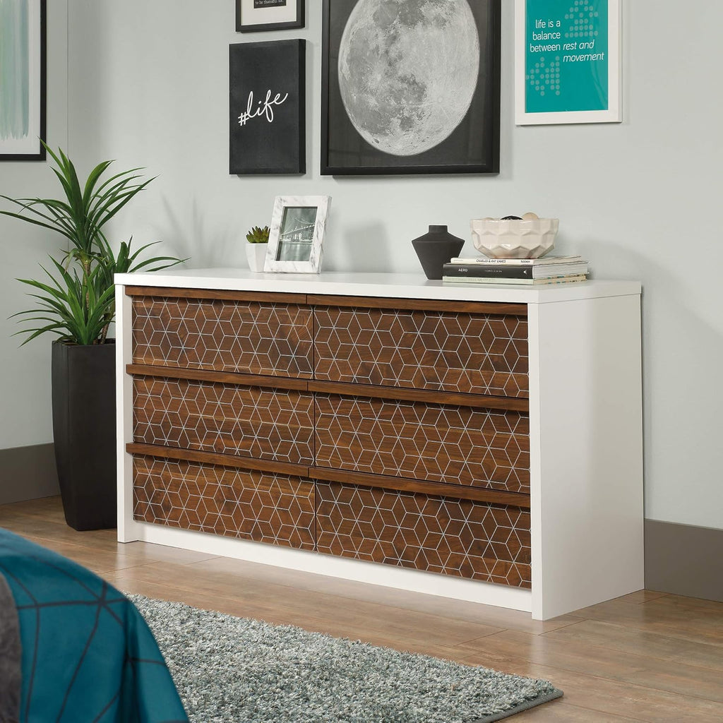 Sauder Harvey Park 6 Drawer Dresser for Bedroom Wooden Dressers & Chest of Drawers, in Soft White