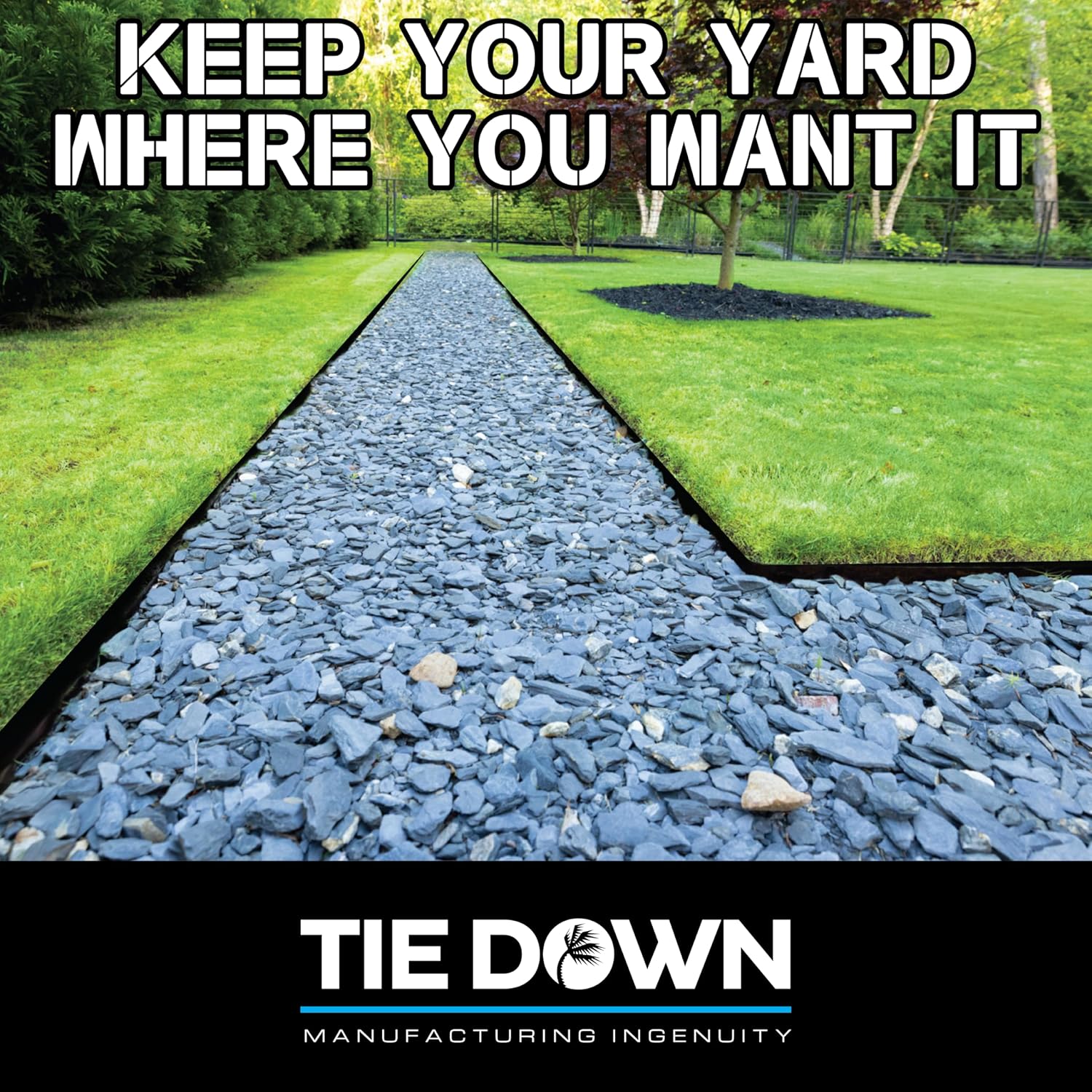 Tie Down 48 inch x 14 inch Metal Landscape Edging Kit, 4 Steel Plates & 4 Steel Connectors - 16 Total Linear feet, for Garden Edging Border, Flowerbeds & Paver Edge, Enhance Landscaping & Flower Beds