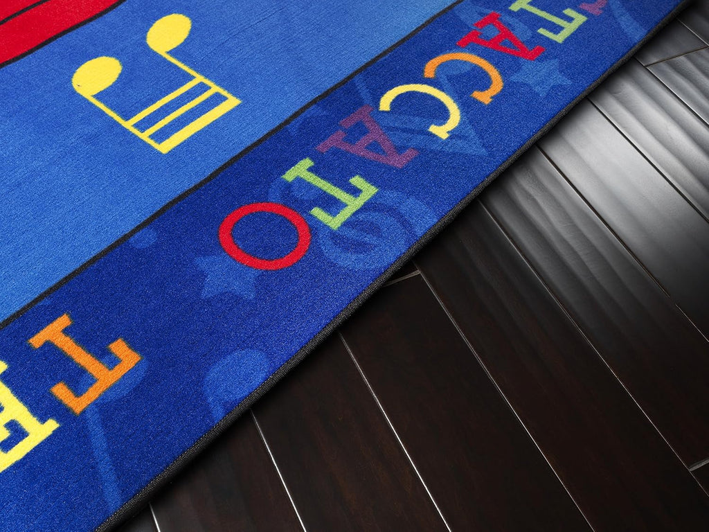 Flagship Carpets Fun with Music Colorful Musical Notes Classroom Educational Area Rug for Kids and Teachers, Durable Quality for Schools, Preschool, Daycare, Learning Centers, 7'6' x 12'