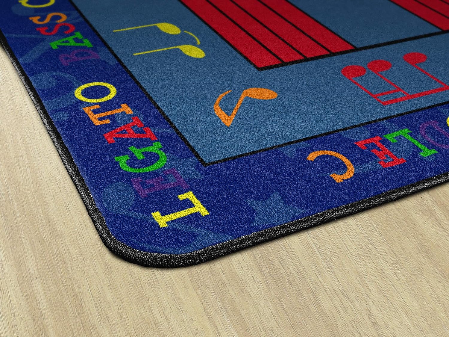Flagship Carpets Fun with Music Colorful Musical Notes Classroom Educational Area Rug for Kids and Teachers, Durable Quality for Schools, Preschool, Daycare, Learning Centers, 5'10' x 8'4'
